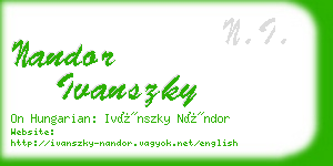 nandor ivanszky business card